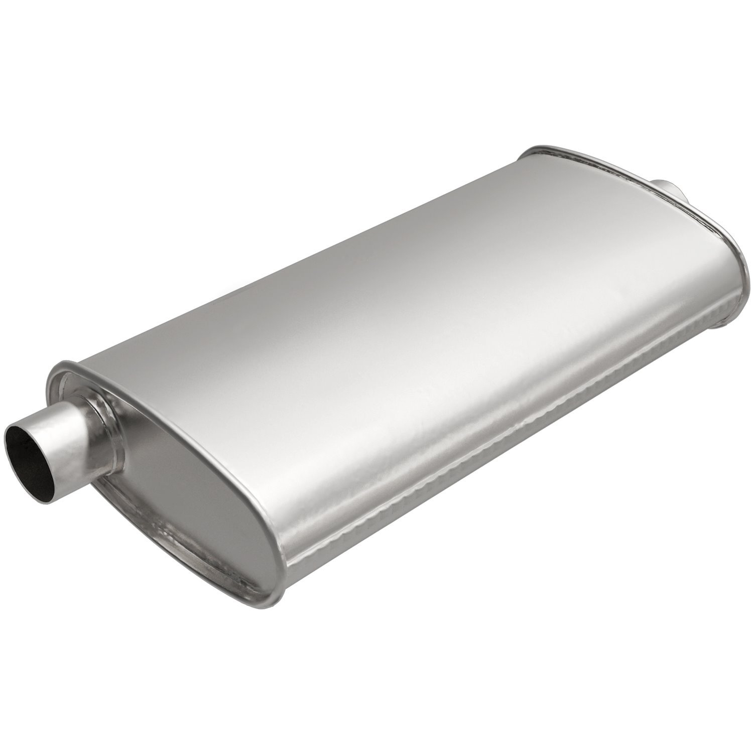 Universal Exhaust Muffler, Oval, Inlet/Outlet: 3 in.,
