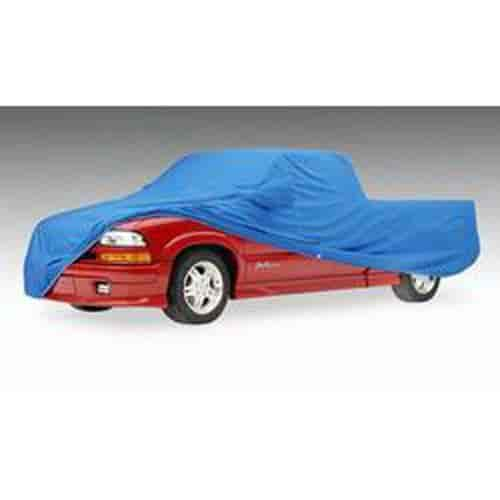 Custom Fit Car Cover Sunbrella Pacific Blue 2 Mirror Pockets Size T3 w/Grille Guard Rear Spare