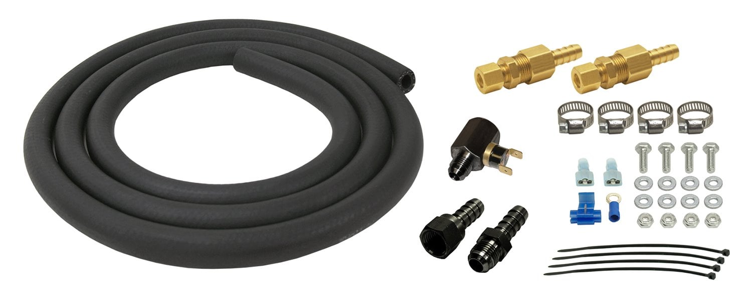 Transmission Cooler Plumbing Kit with Thermostat 180°F In-Line Thermostat