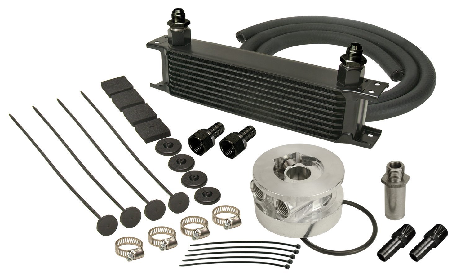 Engine Oil Cooler With Sandwich Adapter Kit Stacked Plate