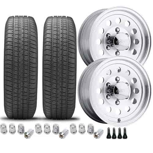 Trailer Tire and Wheel Kit Includes: (2) ST235/85R16F Trailer Tires