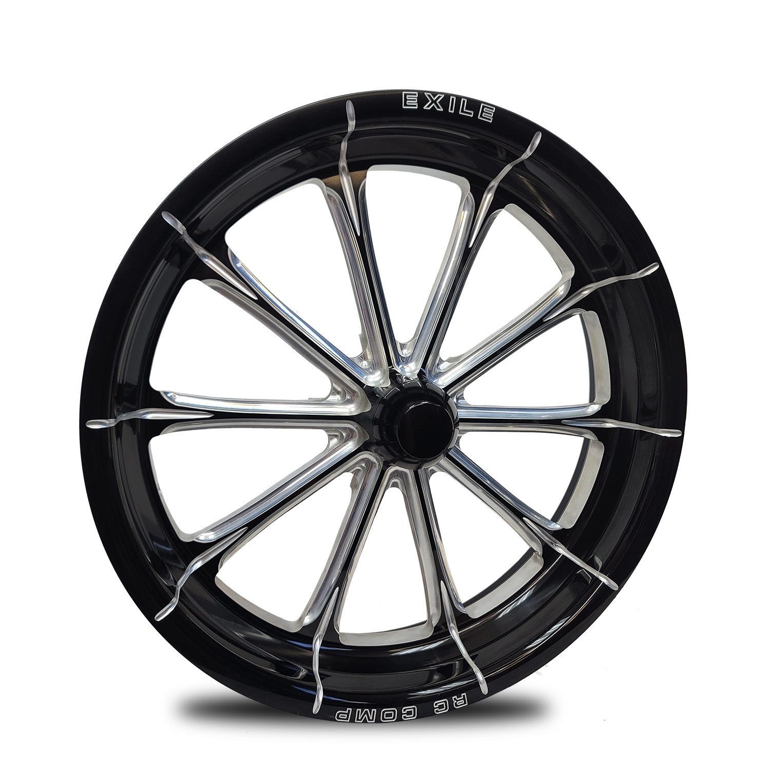 CS53504-02E Exile Eclipse Spindle-Mount Front Wheel [Size: 15" x 3.50"] Black Anodized w/ Machined Accents