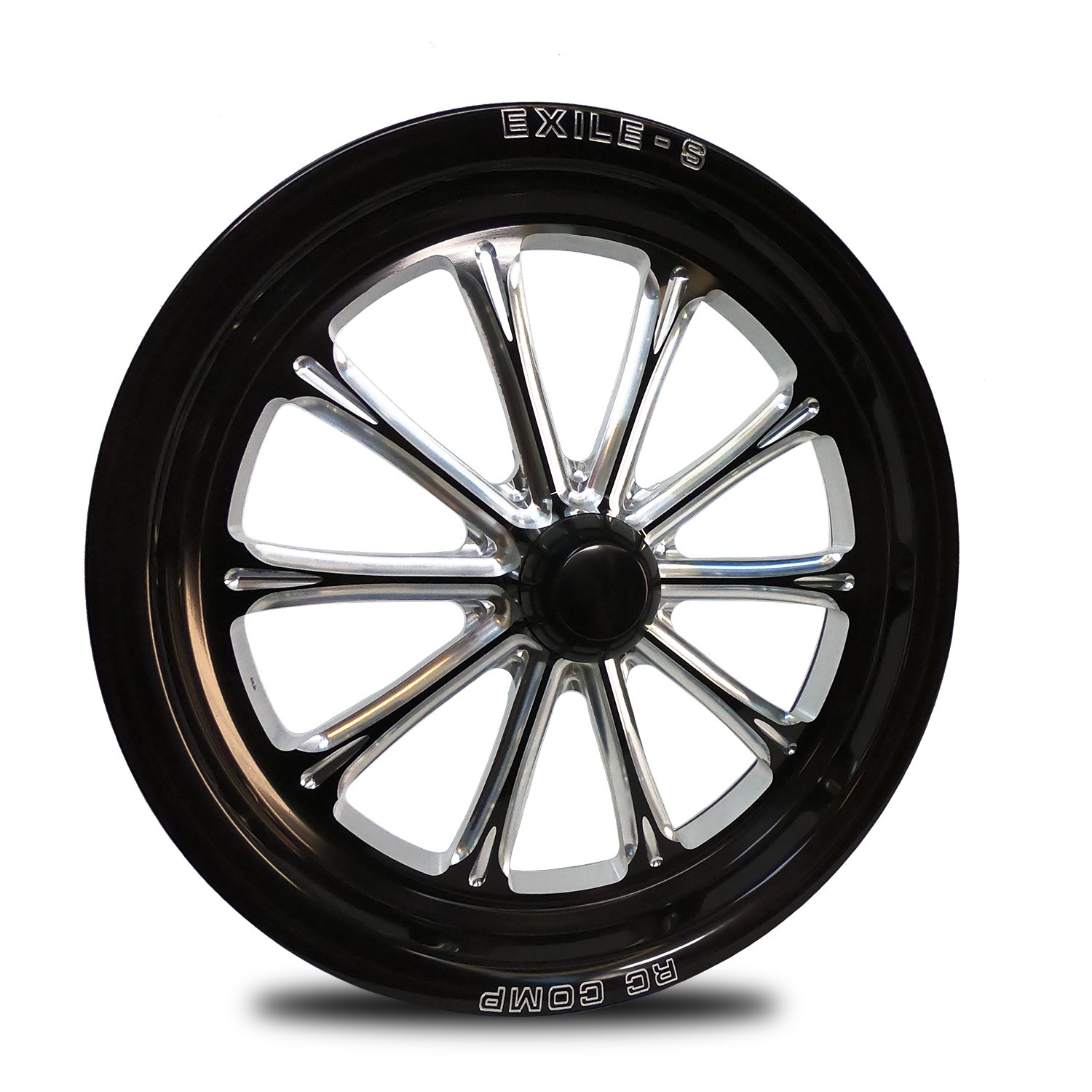 CS72234-05E Exile-S Eclipse Spindle-Mount Front Wheel [Size: 17" x 2.25"] Black Anodized w/ Machined Accents