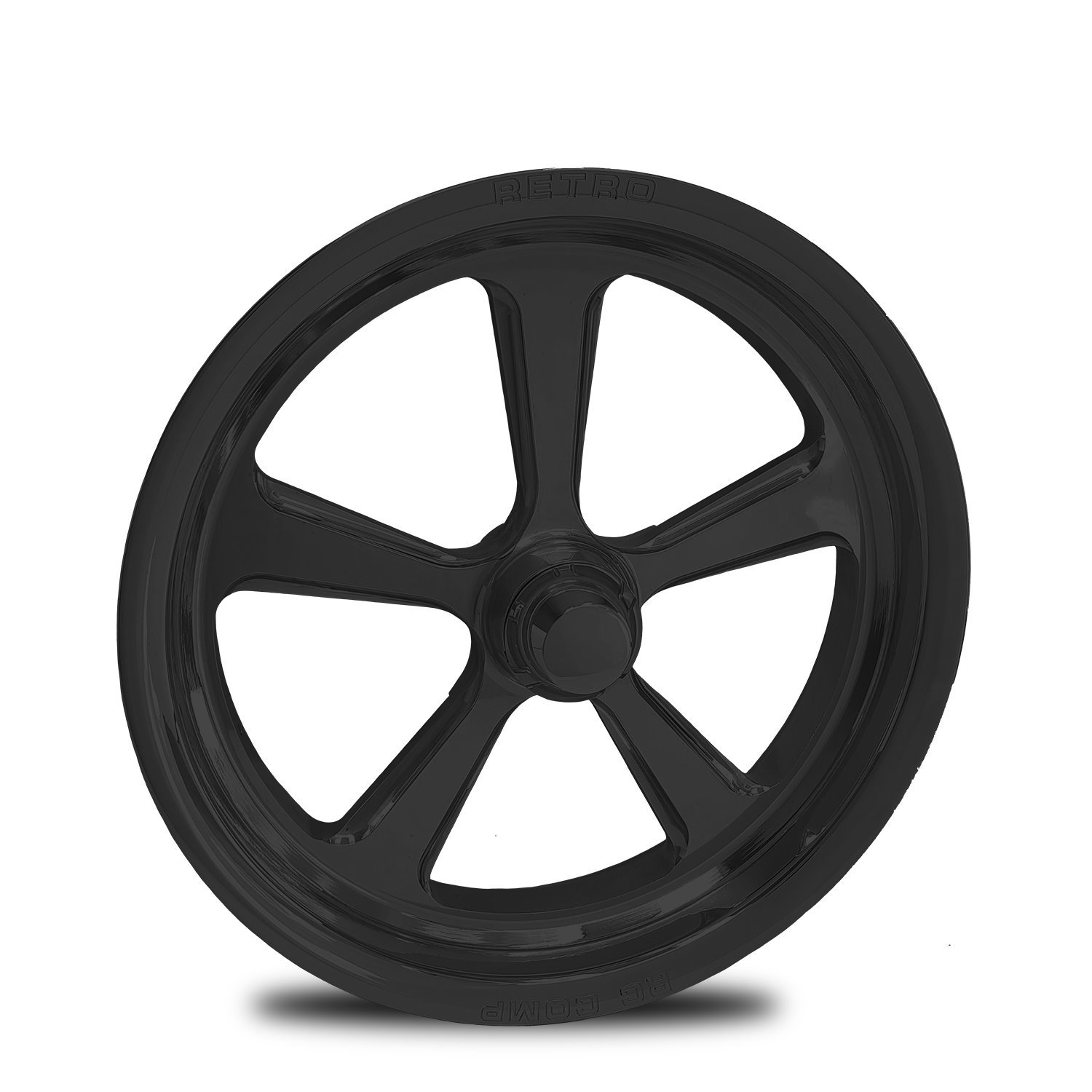 CS74004-10B Retro Black Spindle-Mount Front Wheel [Size: 17" x 4"] Solid Black