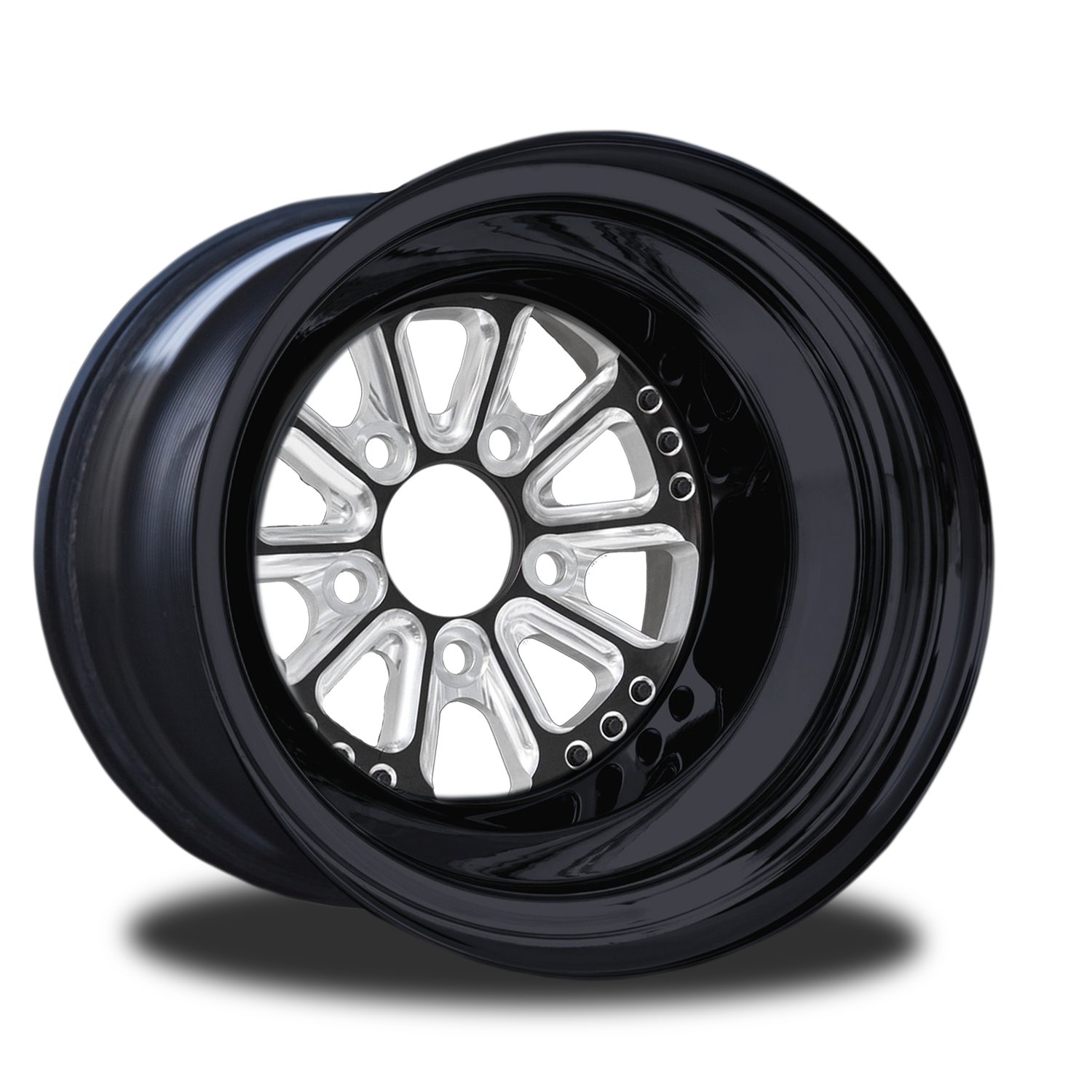 CSA551B-03E Hammer Eclipse Non-Beadlock Rear Wheel [Size: 15" x 8"] Black Anodized w/ Machined Accents & Black Barrel