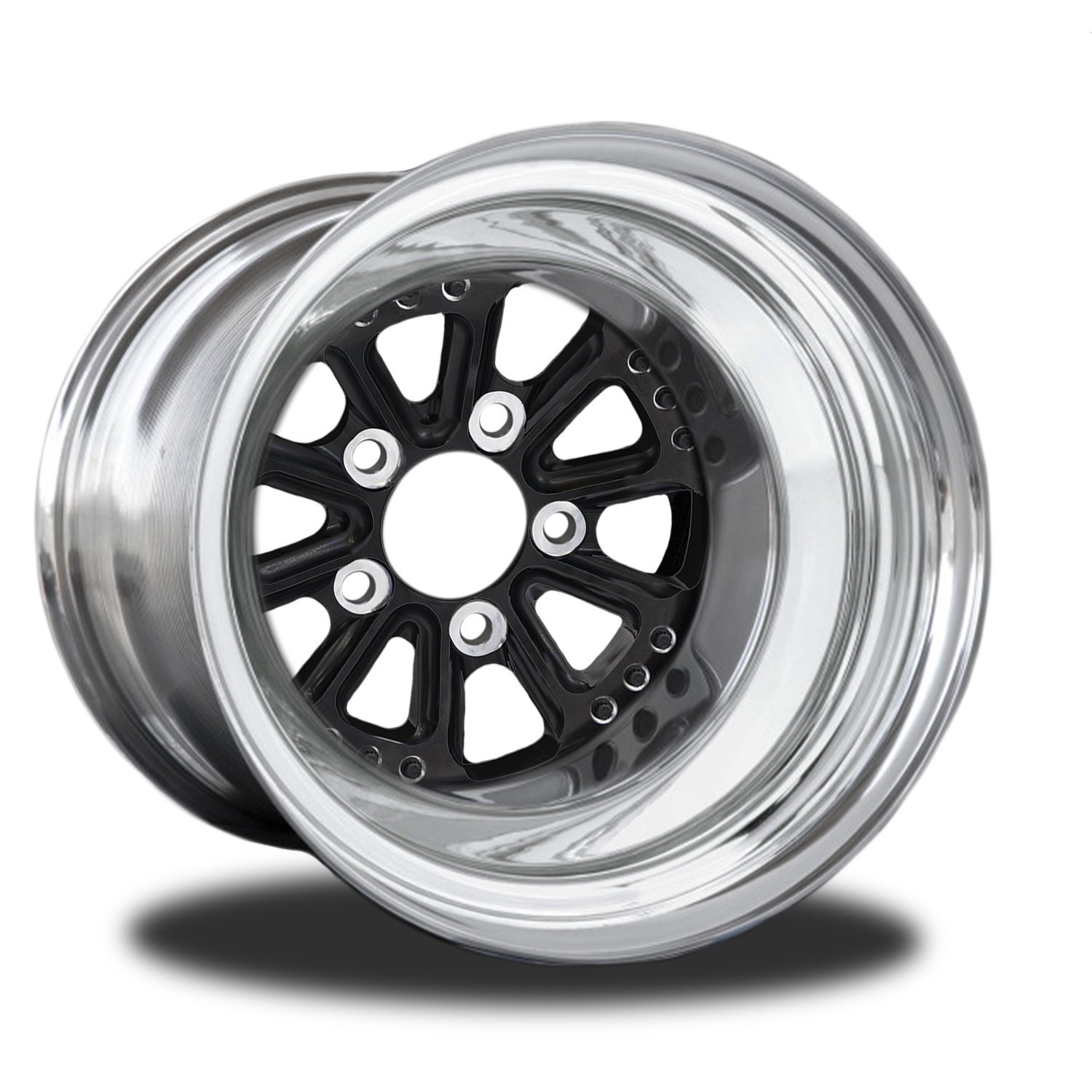 CSA551P-02B Exile Black Non-Beadlock Rear Wheel [Size: 15" x 8"] Black Anodized w/ Polished Barrel