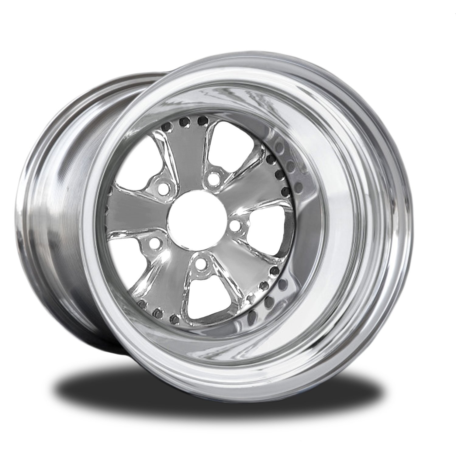 CSA551P-10P Retro Polished Non-Beadlock Rear Wheel [Size: 15" x 8"] Polished w/ Polished Barrel