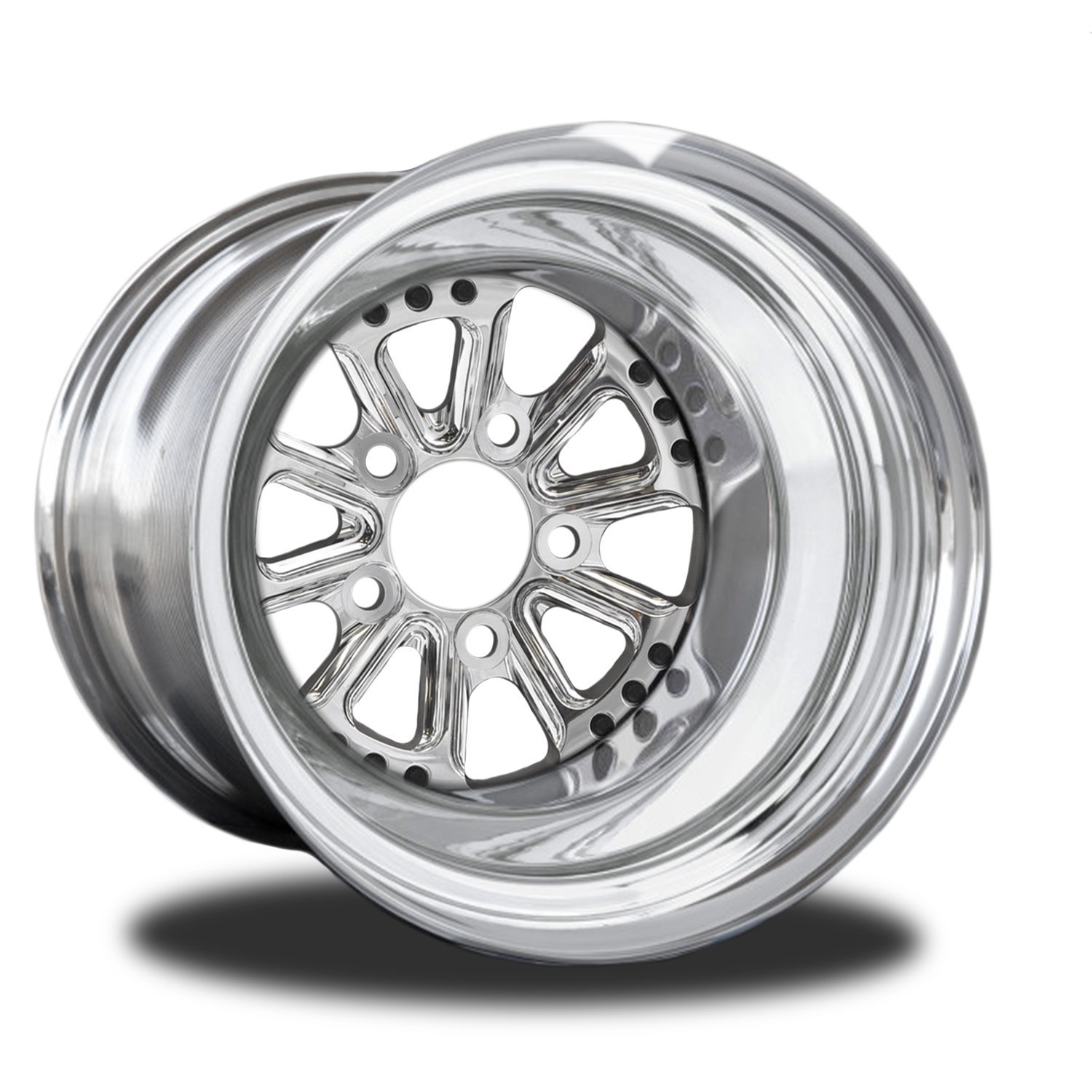 CSA556P-02P Exile Polished Non-Beadlock Rear Wheel [Size: 15" x 8"] Polished w/ Polished Barrel