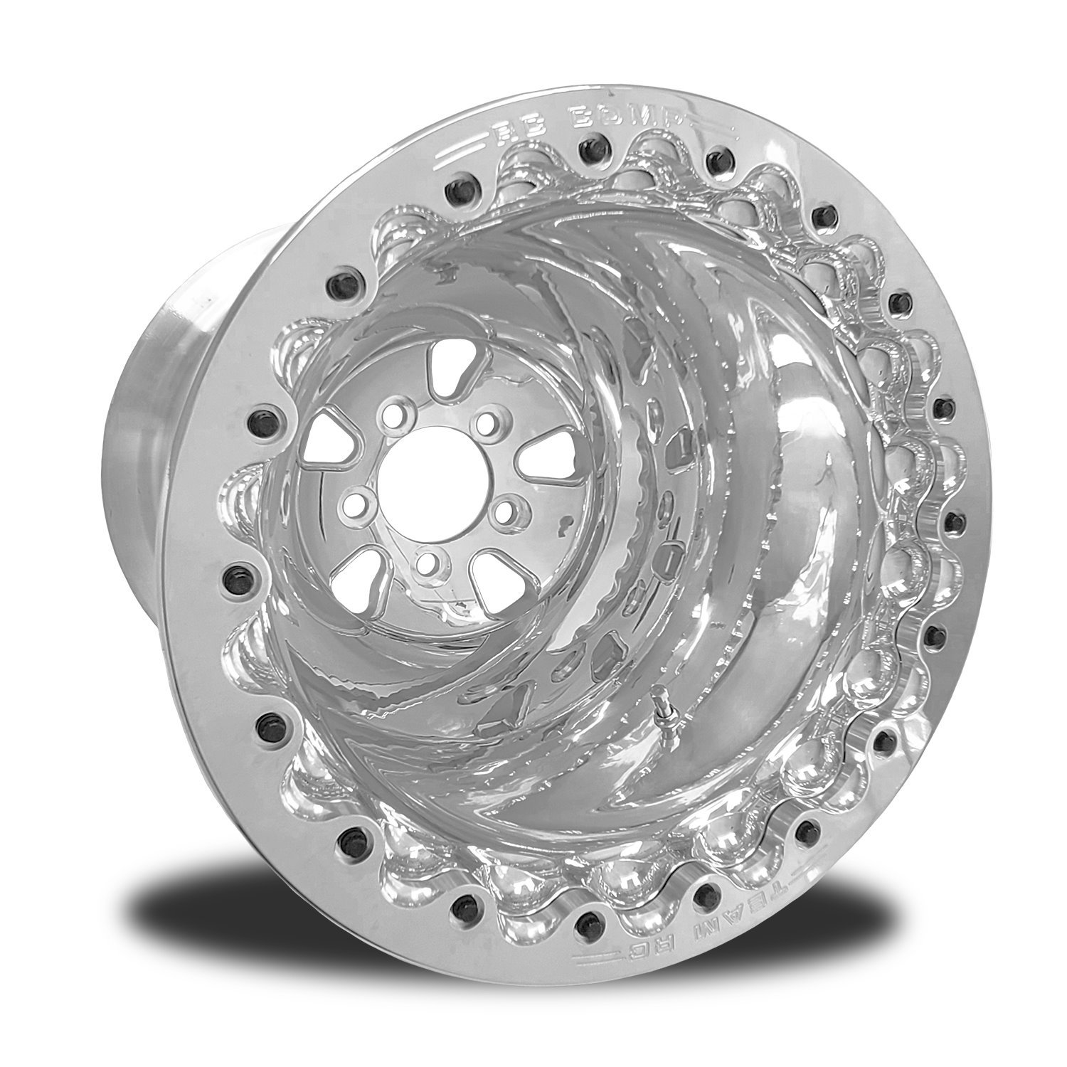 CSM50113P-P F-5 1-Piece Forged Double-Beadlock Rear Wheel [Size: 16" x 16"] Polished w/ Polished Barrel