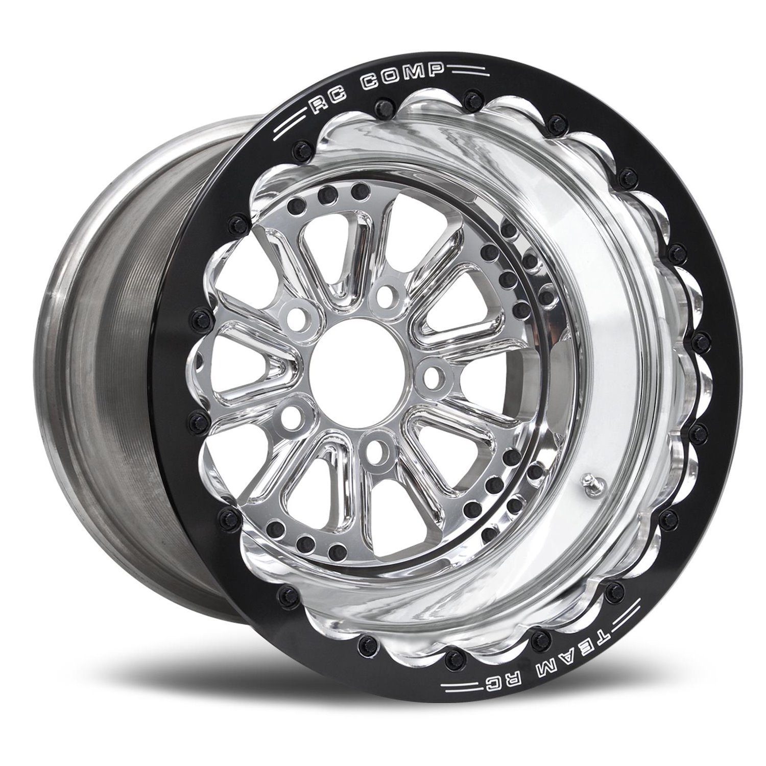 CSA556P2E-02P Exile Polished Double-Beadlock Rear Wheel [Size: 15" x 8"] Polished w/ Polished Barrel