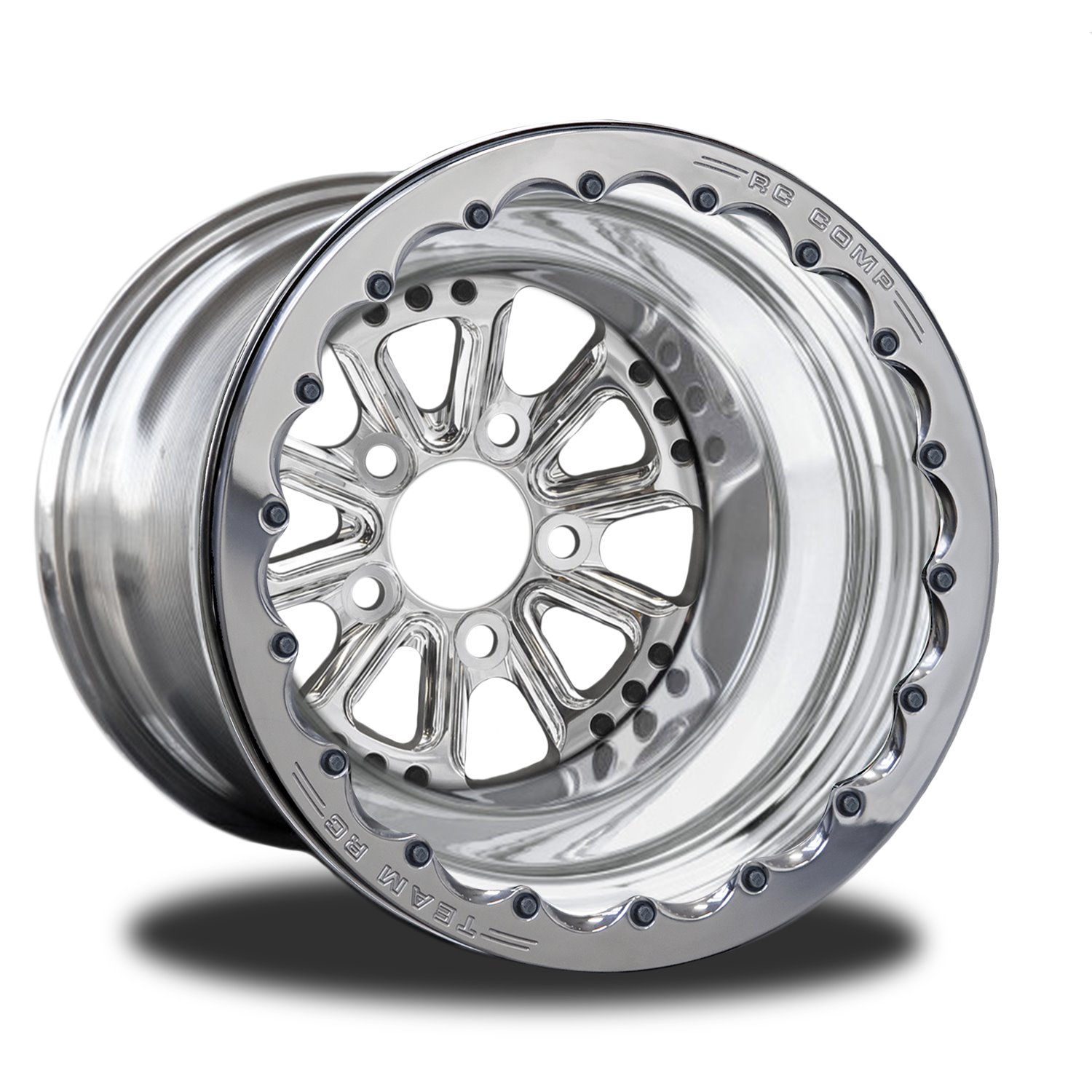 CSA556P2P-02P Exile Polished Double-Beadlock Rear Wheel [Size: 15" x 8"] Polished w/ Polished Barrel