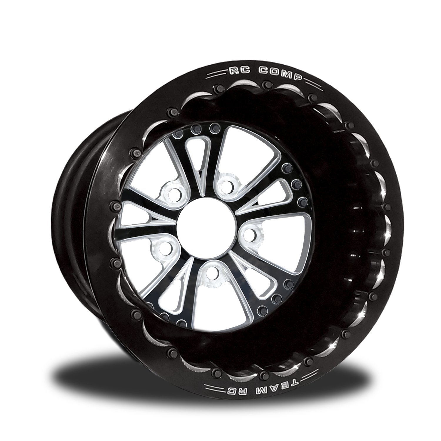 CSA556B2E-01E Torx Eclipse Double-Beadlock Rear Wheel [Size: 15" x 8"] Black Anodized w/ Machined Accents & Black Barrel