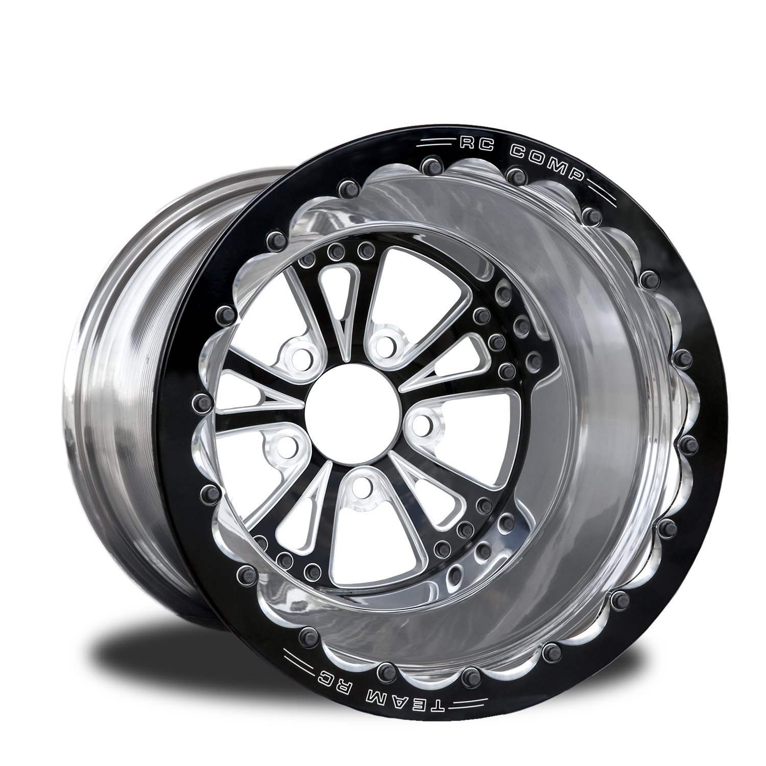 CSH401P2E-01E Torx Eclipse Double-Beadlock Rear Wheel [Size: 15" x 14"] Black Anodized w/ Machined Accents & Polished Barrel