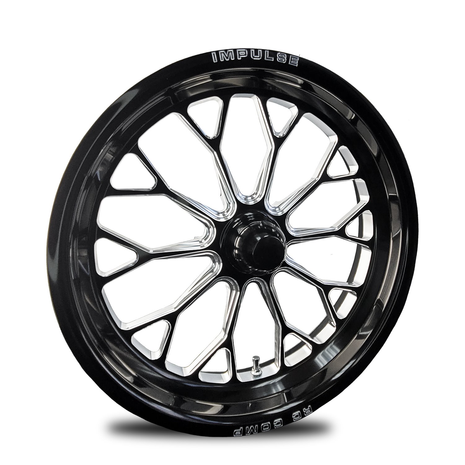 CS172209-14EP Impulse Eclipse Prism Spindle-Mount Front Wheel [Size: 17" x 2.25"] Black Anodized w/ Polished/Machined Accents