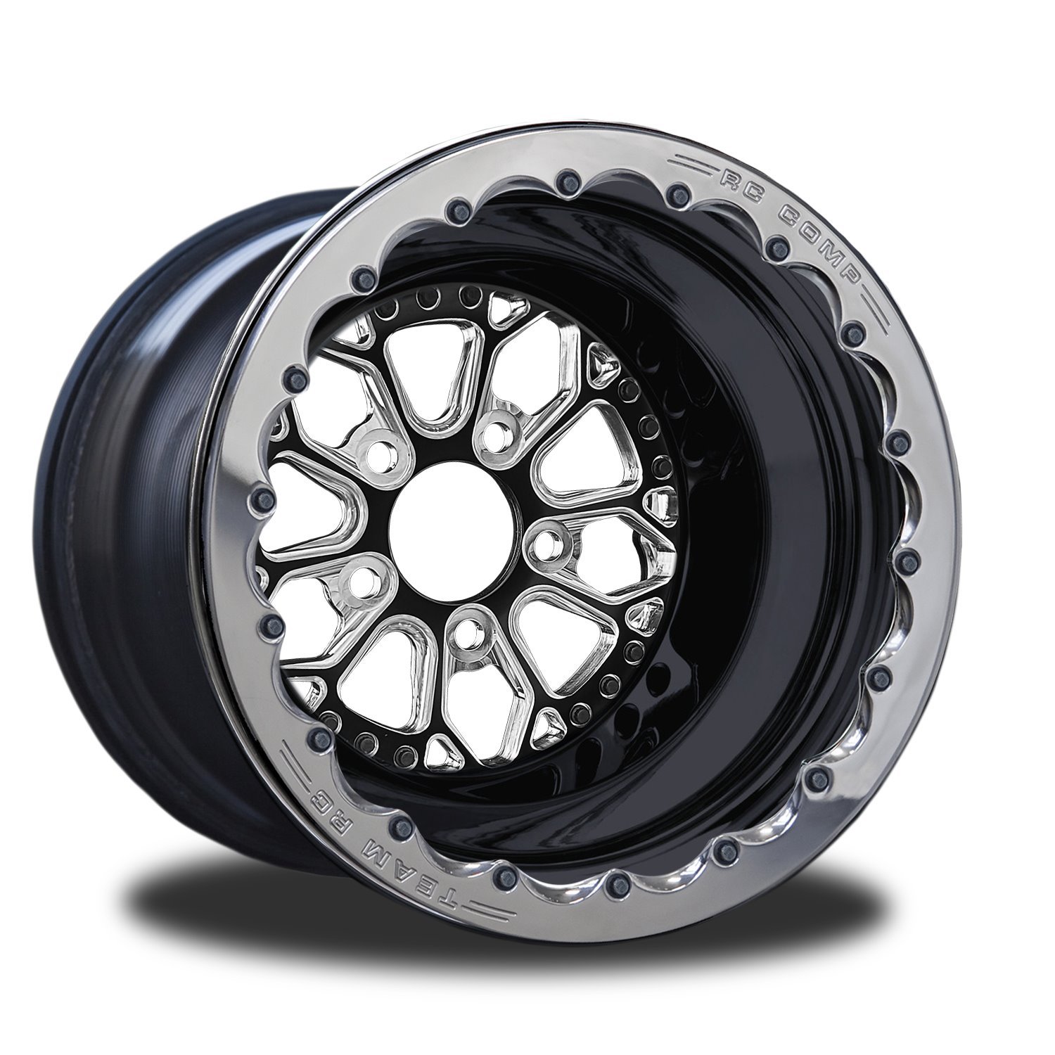 CSB805B1P-14EP Impulse Eclipse Prism Single-Beadlock Rear Wheel [Size: 15" x 8.50"] Blk Anodized w/Pol/Mach Accents & Blk Barrel