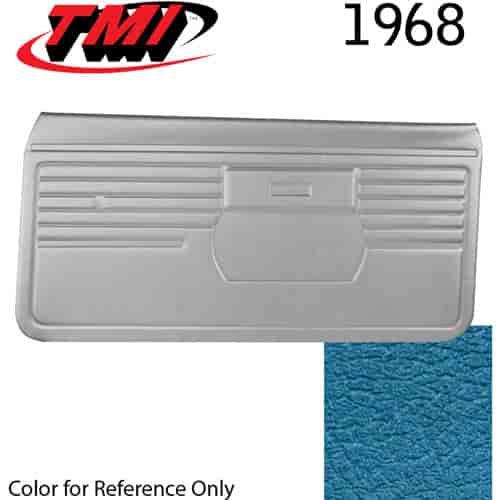 10-80308-3297 MEDIUM BLUE METALLIC - 1968 CAMARO STANDARD DOOR PANELS OE GOLD SERIES W/ORIGINAL STYLE BEVELED PLEATS