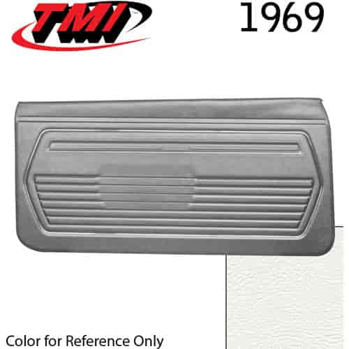 10-80309-2305 IVORY/BRIGHT WHITE - 1969 CAMARO STANDARD DOOR PANELS OE GOLD SERIES W/ORIGINAL STYLE BEVELED PLEATS