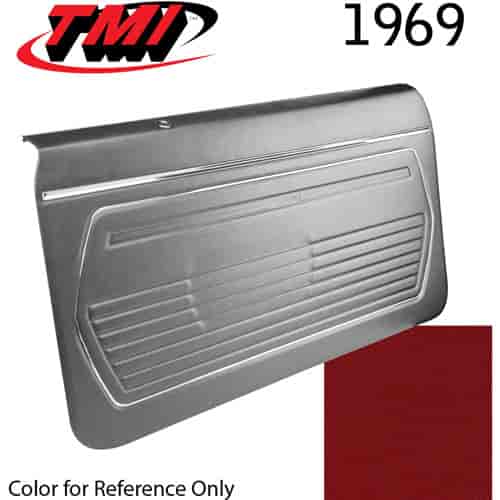 10-80409-3597 RED - 1969 CAMARO STANDARD DOOR PANELS OE CONCOURS SERIES PRE-ASSEMBLED COMPLETE