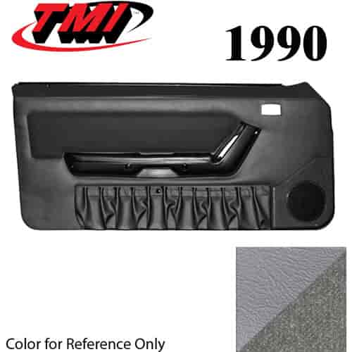 10-73220-972-56-972 TITANIUM GRAY 1990-92 - 1991 MUSTANG COUPE & HATCHBACK DOOR PANELS MANUAL WINDOWS WITH VELOUR INSERTS