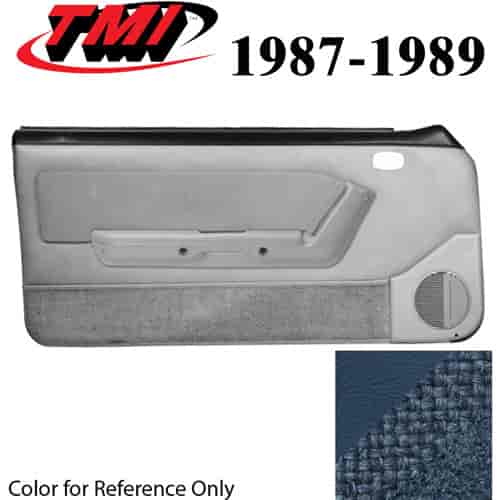 10-73227-968-58-9304 REGATTA BLUE - 1987-89 MUSTANG COUPE & HATCHBACK DOOR PANELS MANUAL WINDOWS WITH VELOUR INSERTS