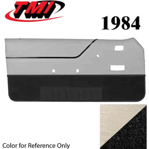 10-74204-3047-801 OPAL WHITE WITH BLACK CARPET 1983 - 1987 MUSTANG CONVERTIBLE DOOR PANELS MANUAL WINDOWS
