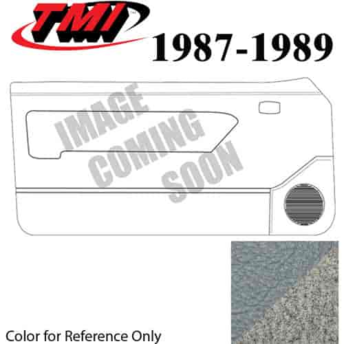 10-74407-953-857 MEDIUM SMOKE GRAY - 1987-89 MUSTANG CONVERTIBLE DOOR PANELS MANUAL WINDOWS WITHOUT INSERTS