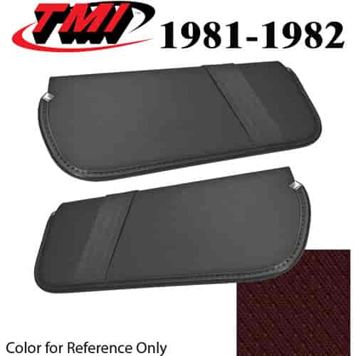 21-73009- 1210 CANYON RED 1984-86 NOT OE - 1979-82 MUSTANG SUNVISORS STANDARD TIER GRAIN VINYL