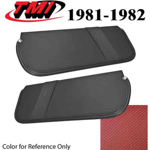 21-73009-850 MEDIUM RED 1981-82 - 1979-82 MUSTANG SUNVISORS STANDARD TIER GRAIN VINYL