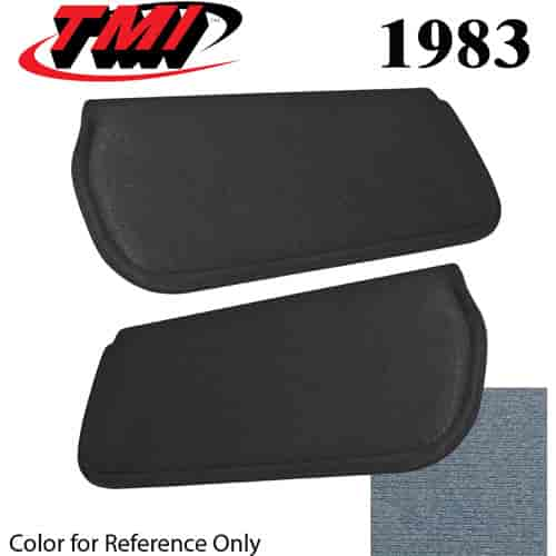 21-73019-1872 MEDIUM RED 1983 - 1983-84 MUSTANG SUNVISORS STANDARD CLOTH - NO MAP STRAP ON CLOTH VISORS