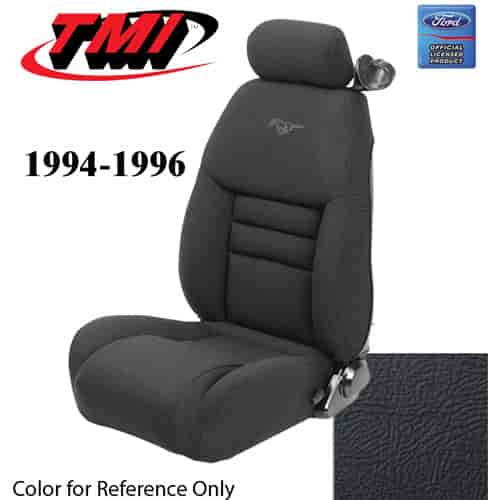 43-77624-L958-PONY 1994-96 MUSTANG GT CONVERTIBLE FULL SET BLACK LEATHER UPHOLSTERY FRONT & REAR WIT