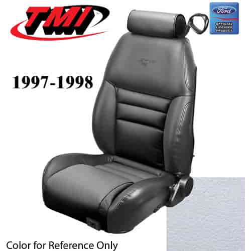 43-76327-965-PONY 1997-98 MUSTANG GT COUPE FULL SET OXFORD WHITE VINYL NON-OE UPHOLSTERY FRONT & REA