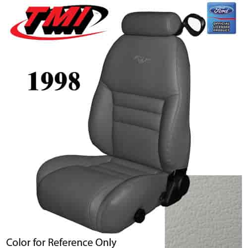 43-77628-L965-PONY 1998 MUSTANG GT CONVERTIBLE FULL SET OXFORD WHITE LEATHER UPHOLSTERY W/PONY LOGO