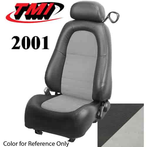 43-76521-L741-2934 2001 COBRA MUSTANG COUPE FULL SET DARK CHARCOAL LEATHER UPHOLSTERY WITH ALCANTARA MED. GRAPHITE INSERTS
