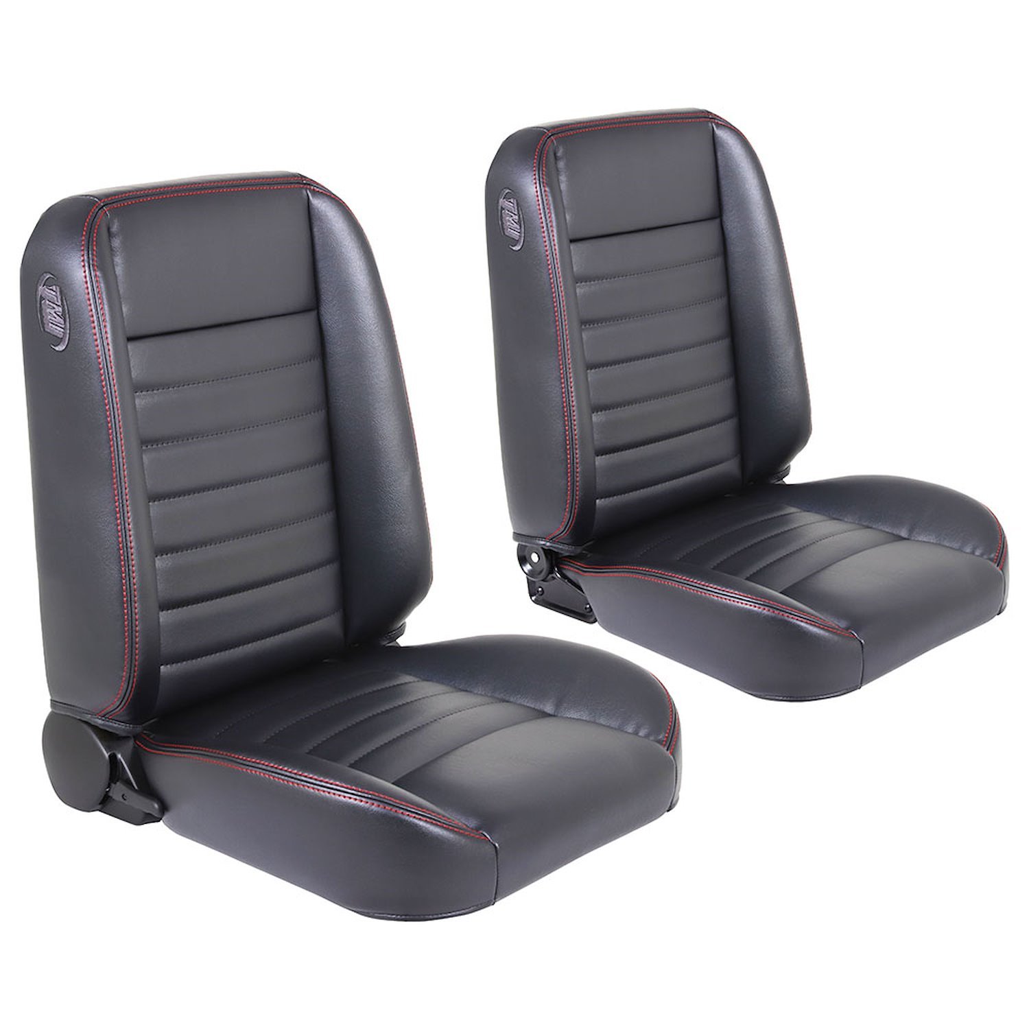 47-9250-2295-RS Pro-Classic Bucket Seats Cruiser Collection Universal [Black Madrid Vinyl w/Red Stitch]