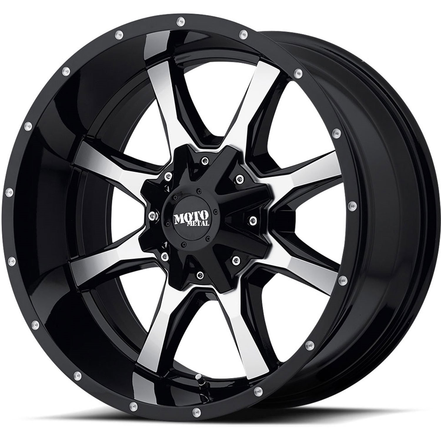 Moto Metal Series MO970 Gloss Black w/Machined Face 17" x 8" Wheel