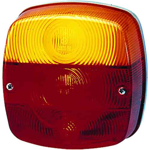 2578 Stop/Turn/Tail/License Plate Lamp Square Red And Amber Lens Bulb Not Incl. ECE Approved Qty. 2