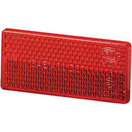 4412 Reflex Reflector Rectangle Red Lens w/Adhesive SAE Approved