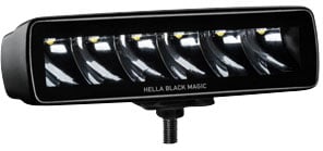 Hella 358176211: Black Magic Series Mini Spot LED Light Bar, 6.200 in.  Length, Surface-Mount, 1,600 Lumens, 30 W, IP68 (Waterproof) and IP69K  (Dust) Approved