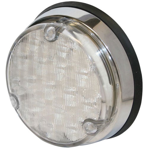110mm Reverse Lamp Round Clear Lens Chrome Bezel SAE Approved
