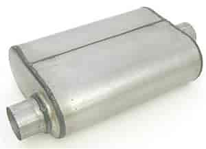 Aluminized 3.00" Offset Inlet/Center Outlet 9.5" x 4.0" x 13.0" body