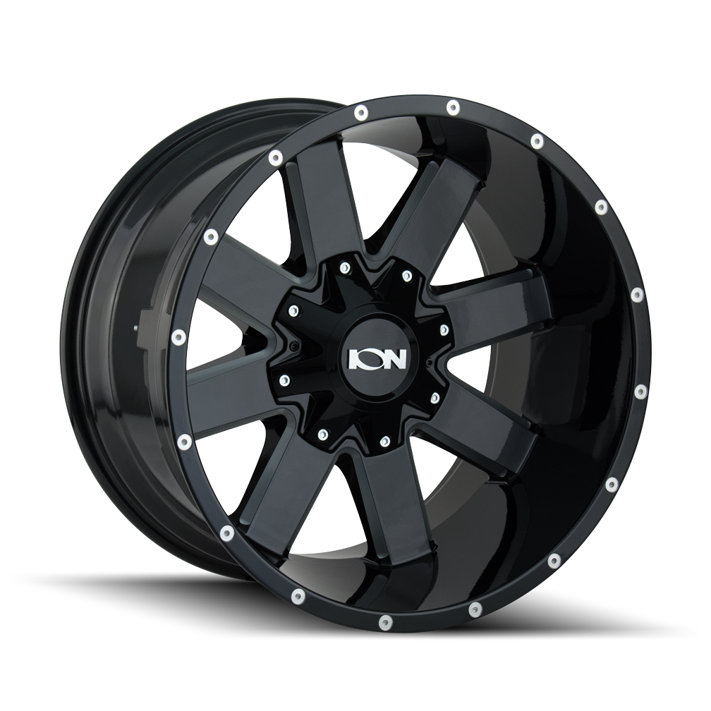 141 141 GLOSS BLACK/MILLED SPOKES 20X9 8-165.1/8-170 18mm 130.8mm