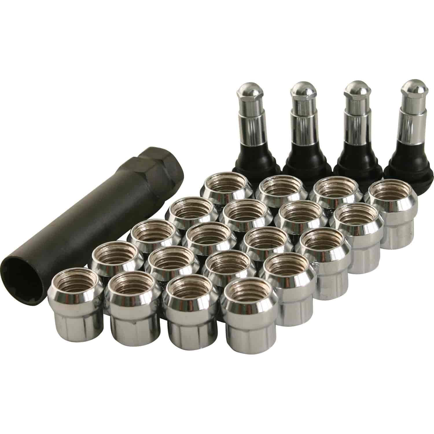 Chrome Open End Spline Lug Nut Kit 9/16" 32 Lug Kit