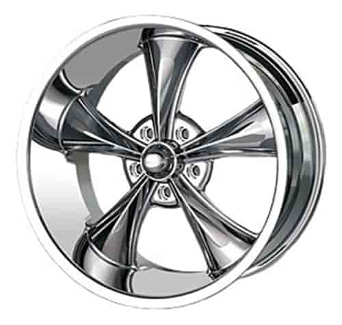 Ridler 695 Series Chrome Wheel Size: 18" x 9.5" Bolt Circle: 5 x 4.75" Offset: +6mm