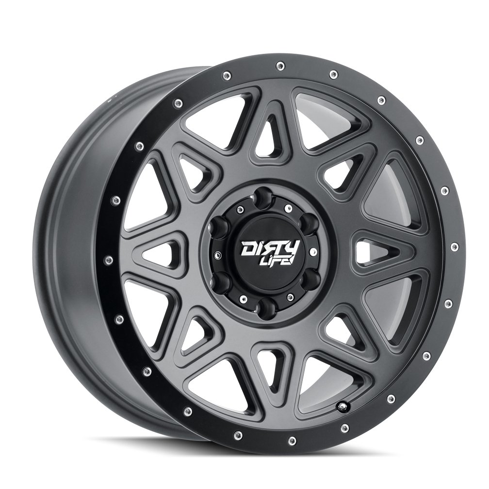 THEORY 9305 Wheel Size: 18 X 9" Bolt Pattern: 6-139.7 [MATTE GUNMETAL W/SIMULATED RING]