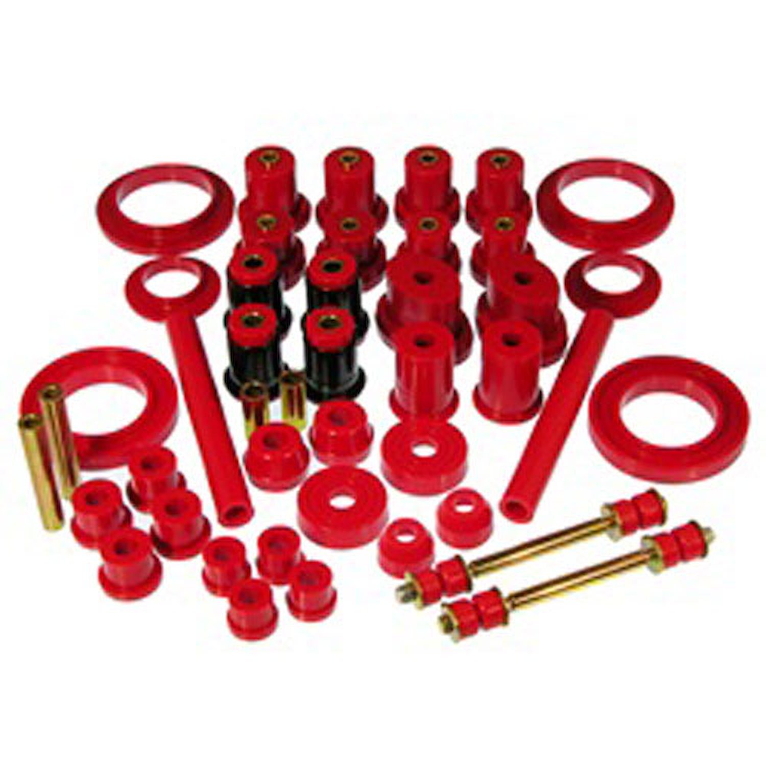 Total Kit Red Incl. C-Arm Front/Steering Bushings/Strut Tower