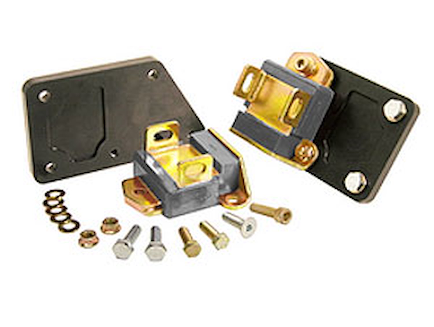 Motor Mount Adapter Kit; Black; Incl. Early 3-Bolt Type Poly Motor Mounts; Hardware; Short; Wide; Ma