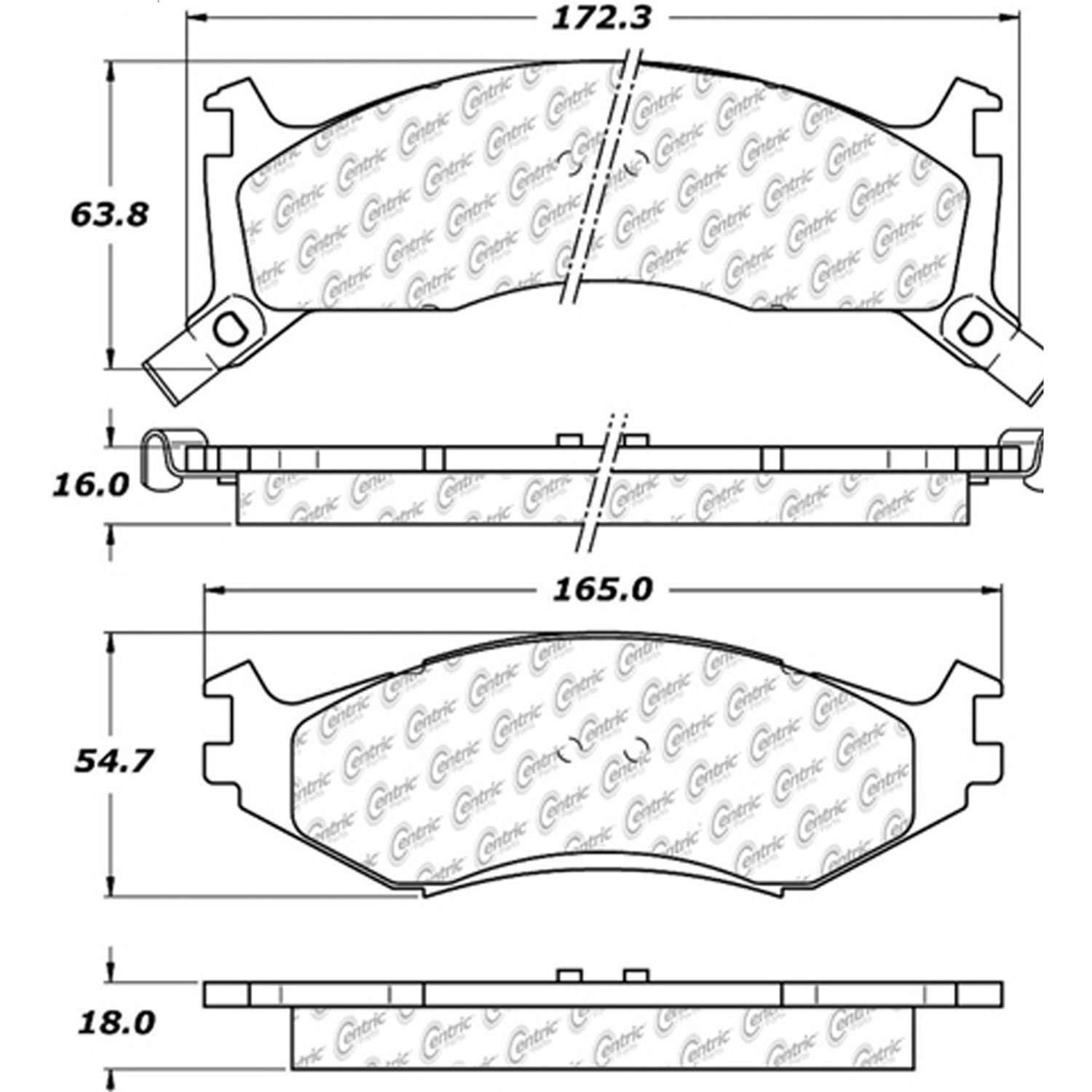 PosiQuiet Semi Met Pads 1991-1995 Chrysler Dodge Plymouth Acclaim Caravan Daytona Dynasty Grand Cara