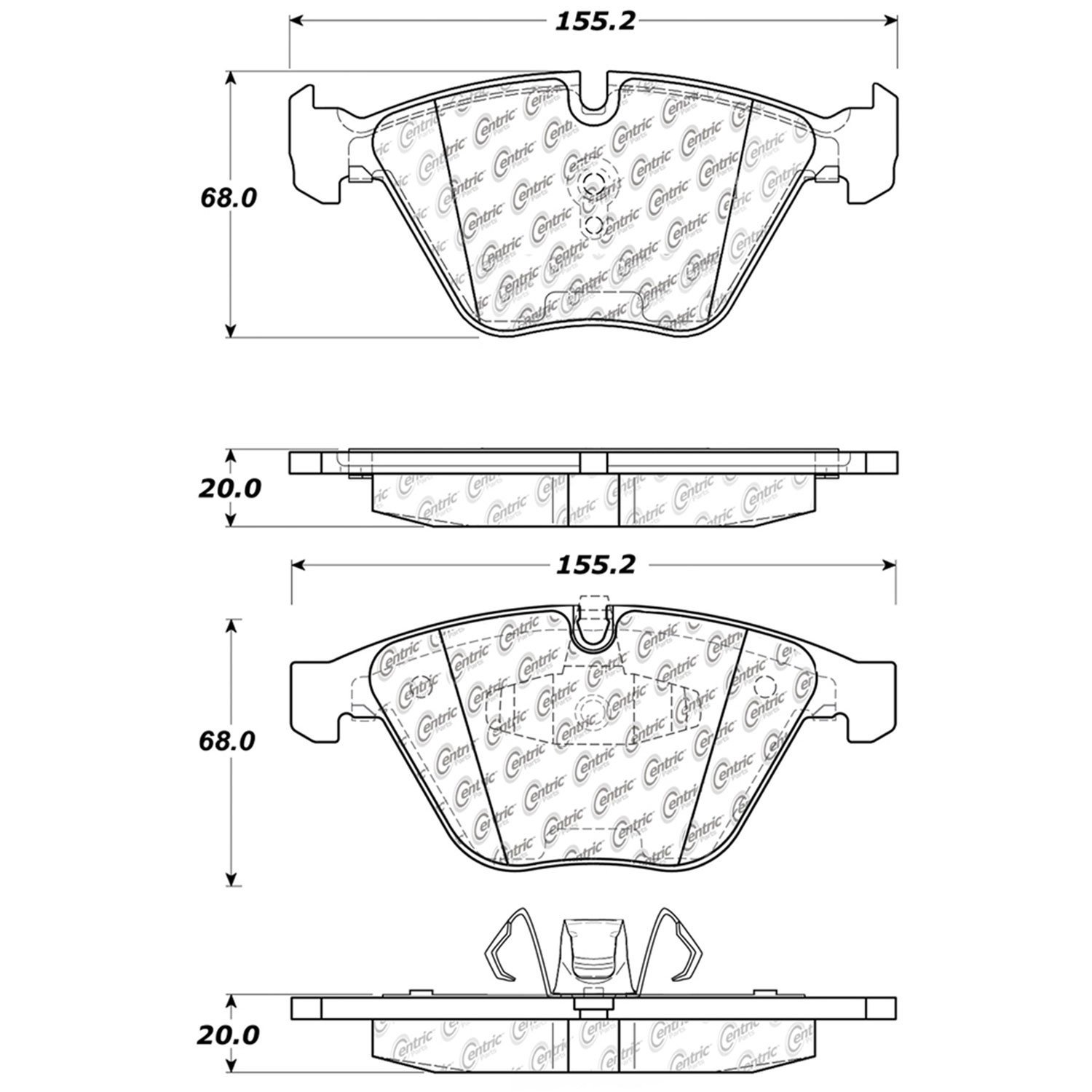 PosiQuiet Semi Met Pads 2007-2015 BMW 325i 328i 328i xDrive 328xi X1