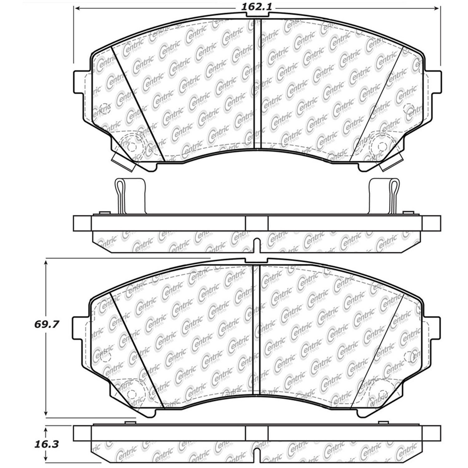 PosiQuiet Semi Met Pads 2008-2014 Cadillac CTS