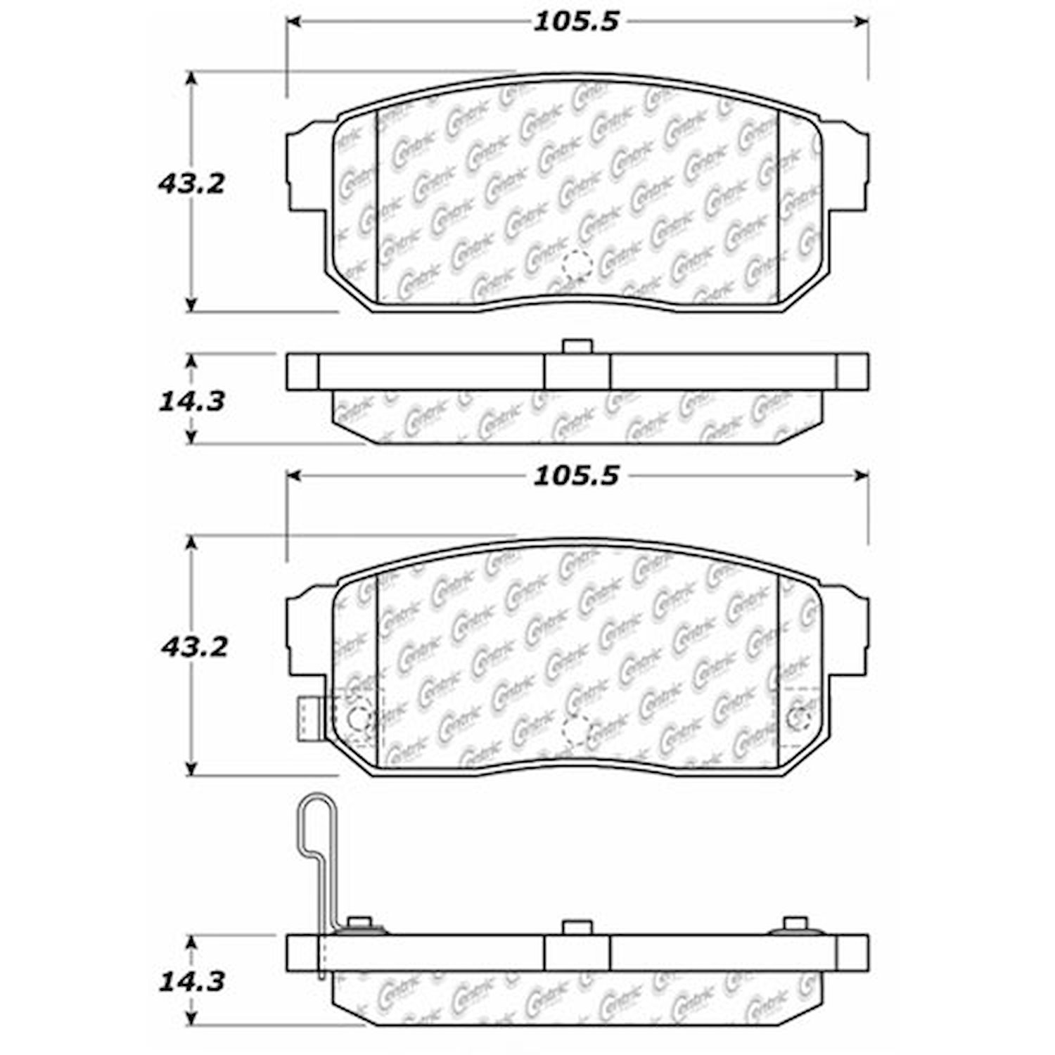 PosiQuiet Ceramic Pads 2004-2011 Mazda RX-8